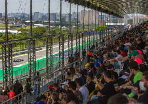 View from the covered Grandstand R at the Brazilian GP