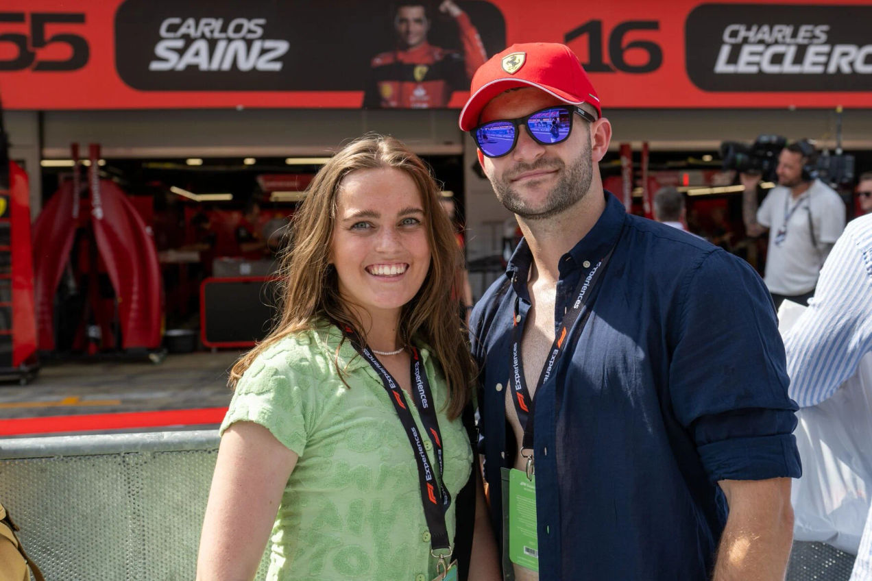 Fans in front of the Ferrari paddock during the Pit Lane Walk