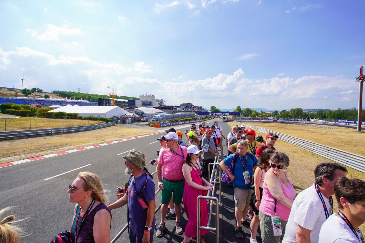 F1 Experiences guests on the back of a truck during the Guided Track Tour