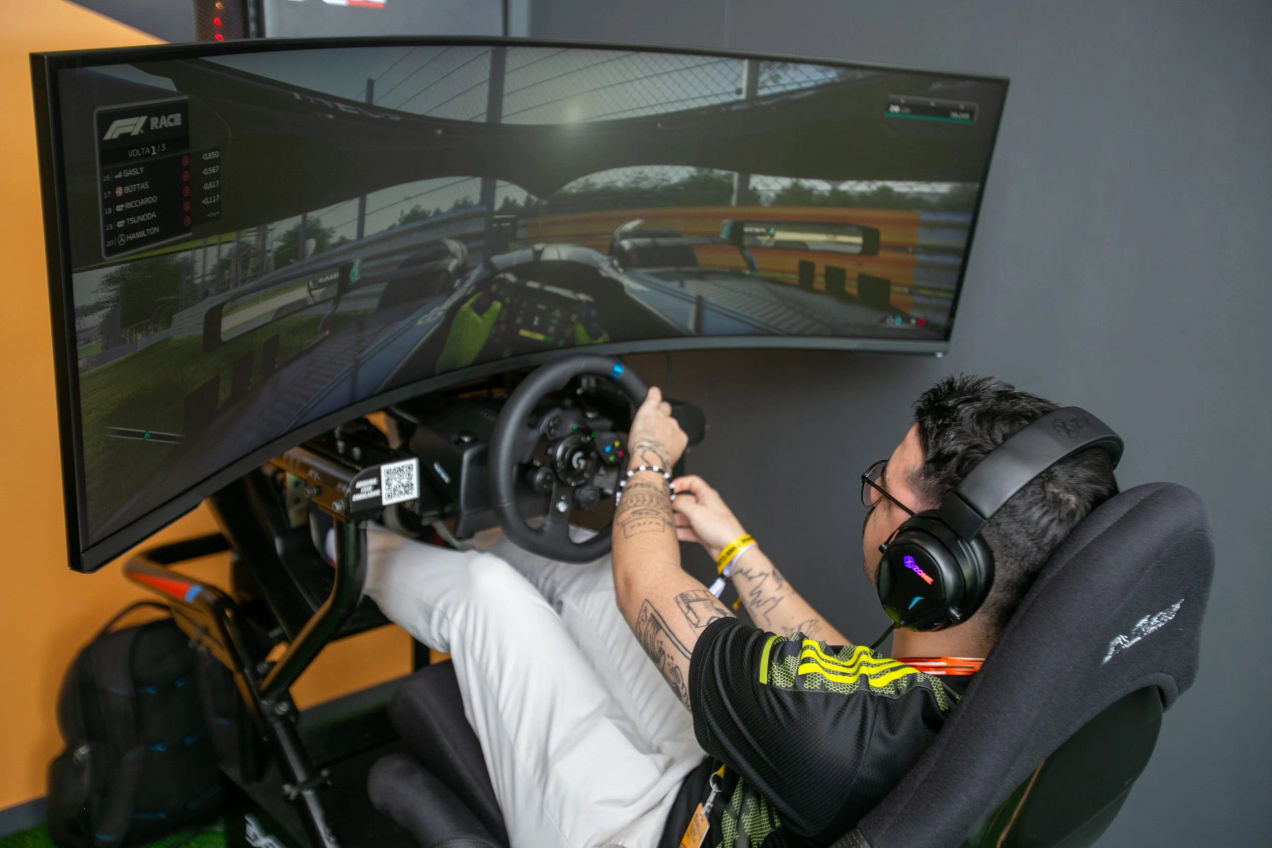 F1 Simulator in the Orange Tree Club at the Brazilian GP