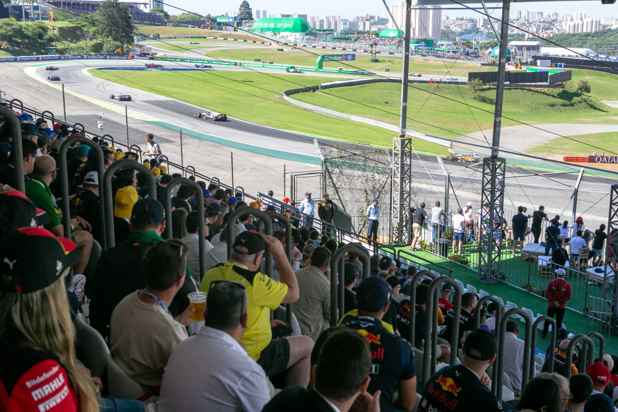 View from your grandstand seat at the Orange tRee Club at the Brazilian GP
