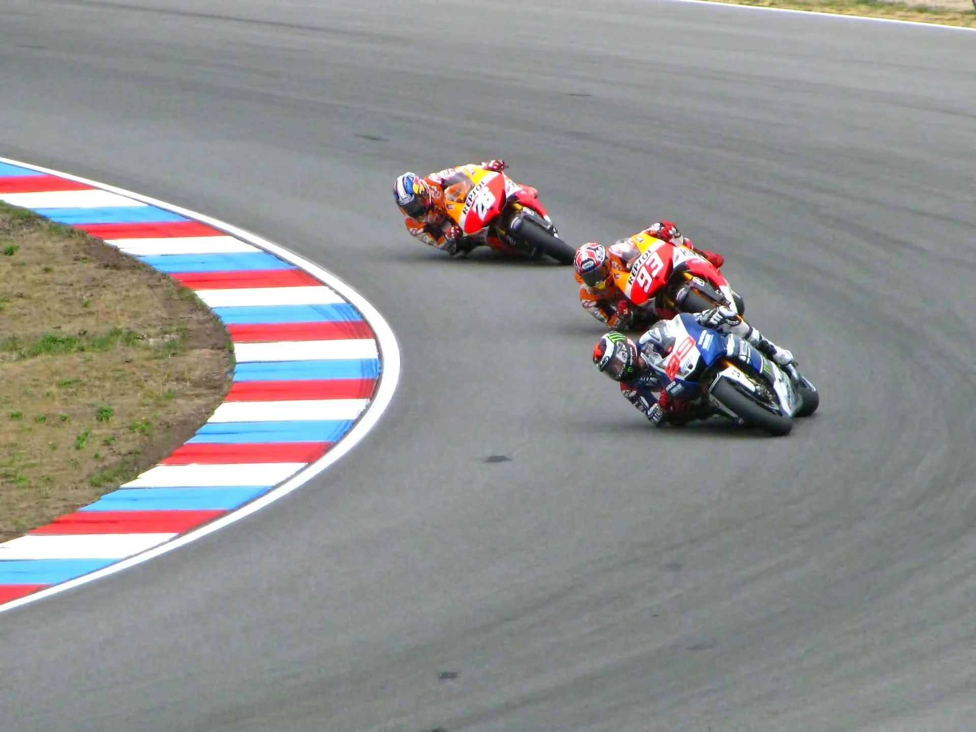 Jorge Lorenzo races around the circuit during a MotoGP