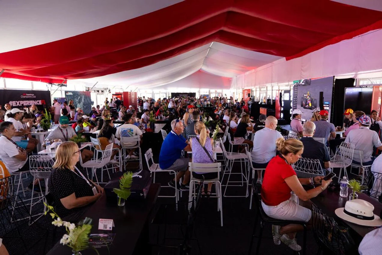 View of the climate-controlled Champions Club venue in Austin