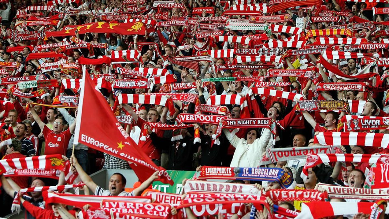 Liverpool seats on the Anfield Road Stand