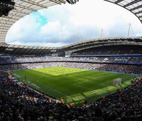 Corner view of Etihad Stadium during a Manchester City match