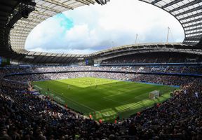 Corner view of Etihad Stadium during a Manchester City match