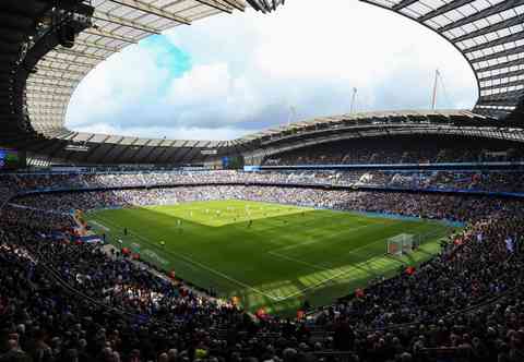Corner view of Etihad Stadium during a Manchester City match