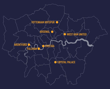 Map london stadions 2022
