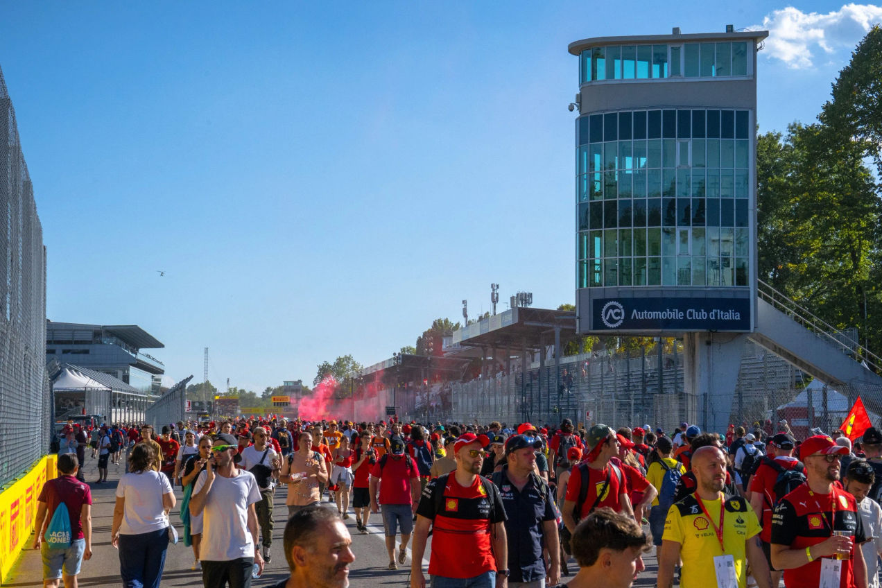 F1 fans on the track during the Italian GP on Monza