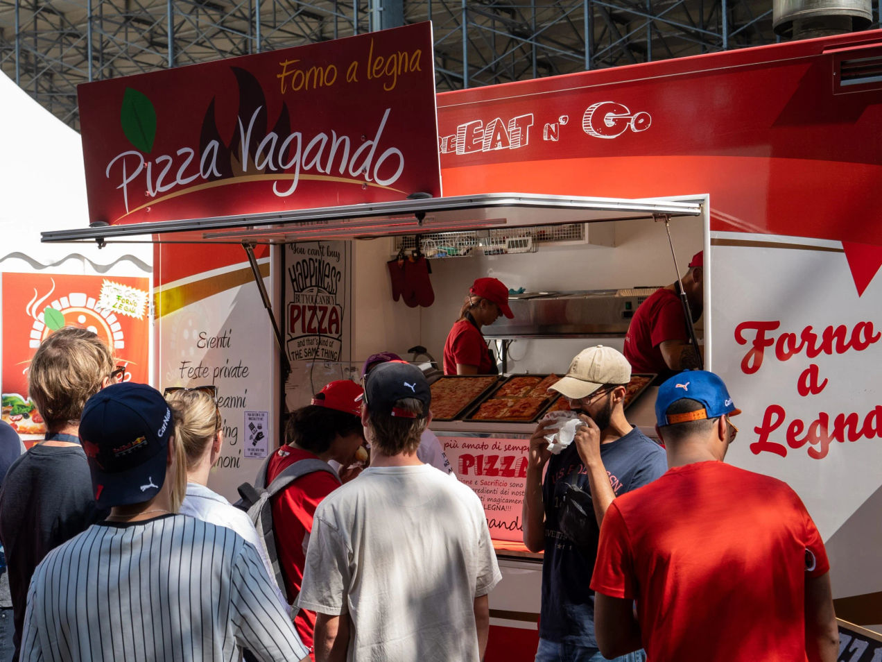 Pizza des food trucks au GP d'Italie