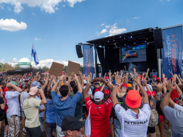 The fan zone on the Monza circuit with live DJ performance