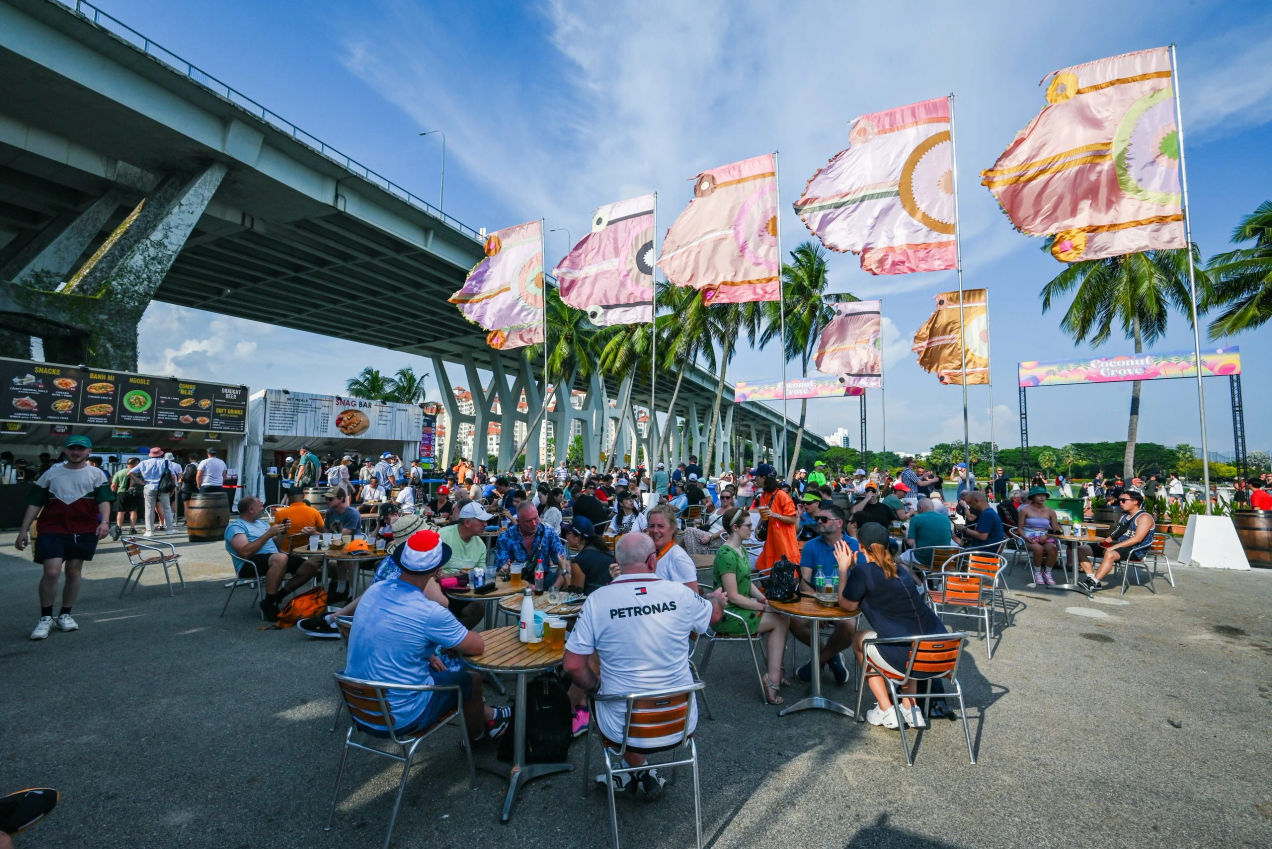 In the fan zones at the Singapore GP there are plenty of food options