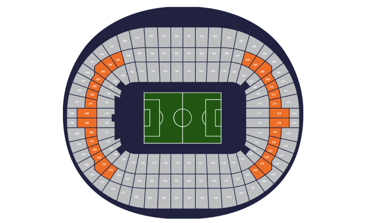 wembley gold hospitality seatingmap