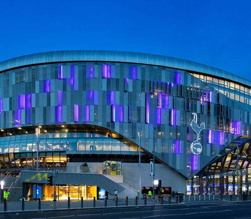 Außenansicht des Tottenham Hotspur Stadium, Heimstadion von Tottenham Hotspur